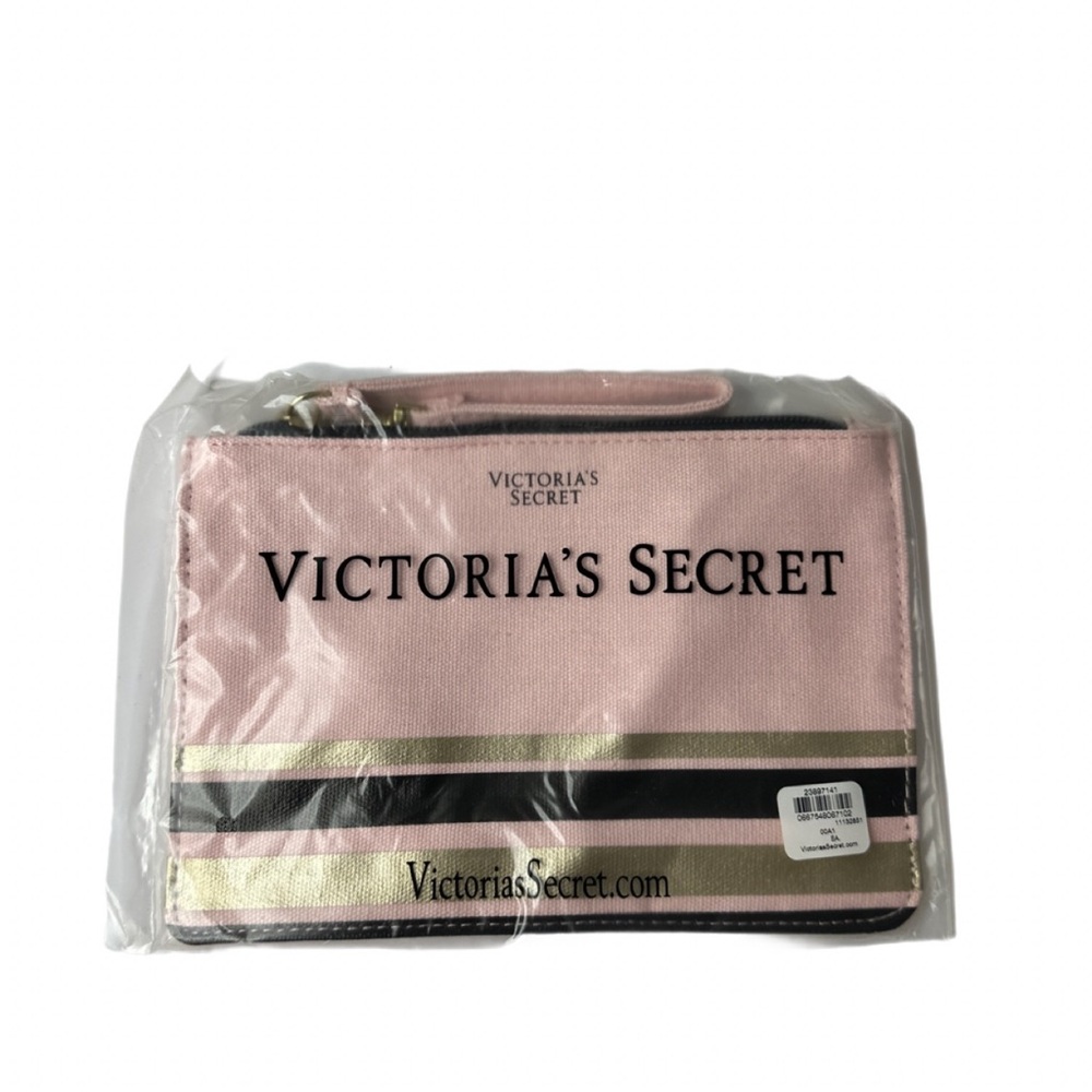 Victoria’s Secret Pink Stripe Zip Pouch‎ – NWT